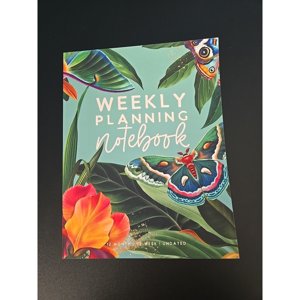 Megan Van Sipe Weekly Planning Notebook Aqua Jungle Series 12 Month Undated Plan